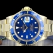 Rolex Submariner Date Gold Oyster Bracelet Blue Dial 16618